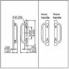 Sliding Door Handle Set, Brass Plated Replacement PD2020SB - Image 2