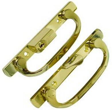 OUT OF STOCK - Vision PD2000BR Patio Door Handle Set Brass Plated Offset Replacement