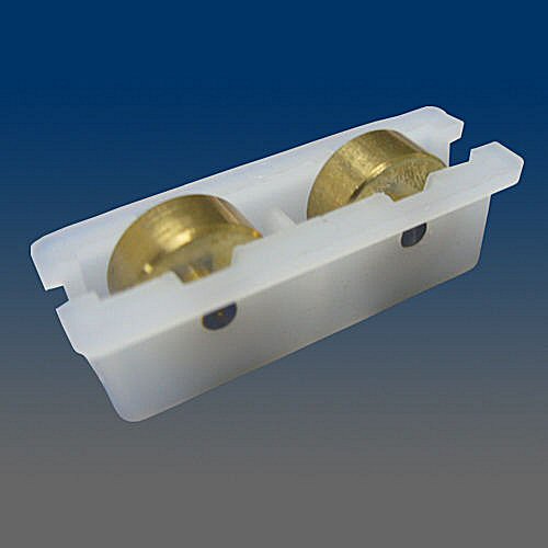 Pack of 12 Vision 1132 Window Sash Rollers - White with Brass Wheels
